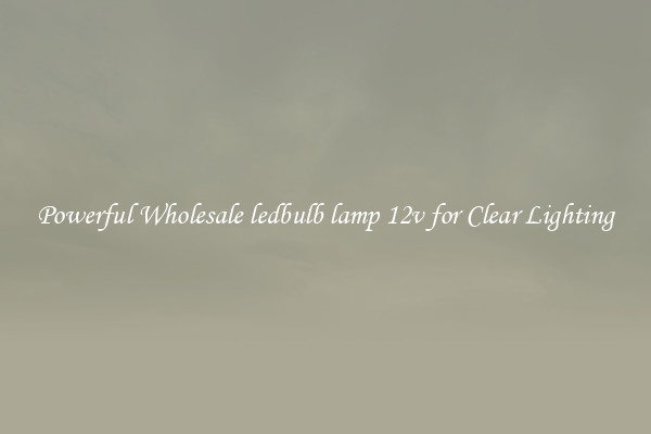 Powerful Wholesale ledbulb lamp 12v for Clear Lighting