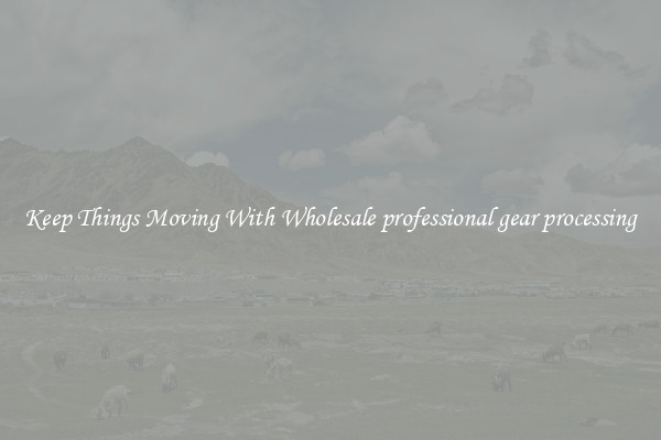 Keep Things Moving With Wholesale professional gear processing