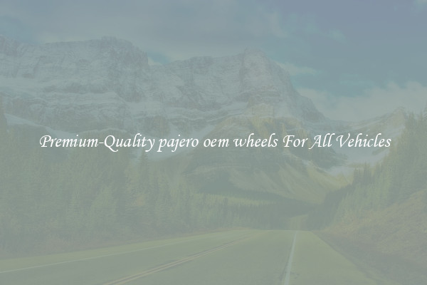 Premium-Quality pajero oem wheels For All Vehicles